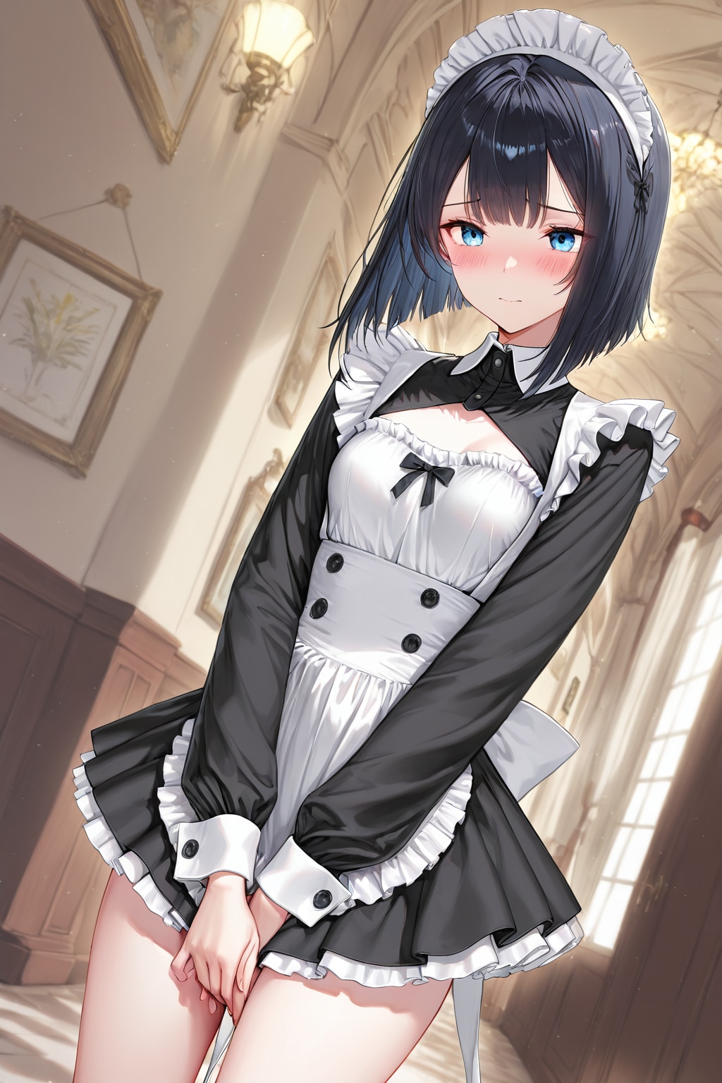 恥ずかしがっているメイド１