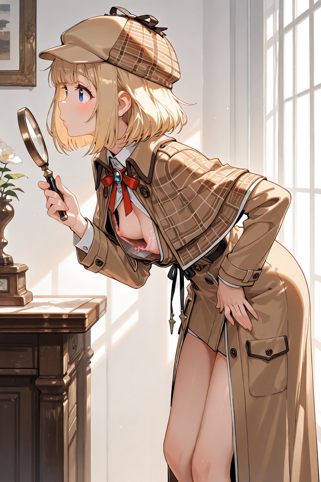 胸チラ探偵　現場調査中
