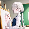 うちの子　絵を描く 4枚目