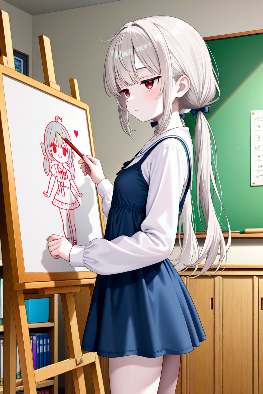 うちの子　絵を描く