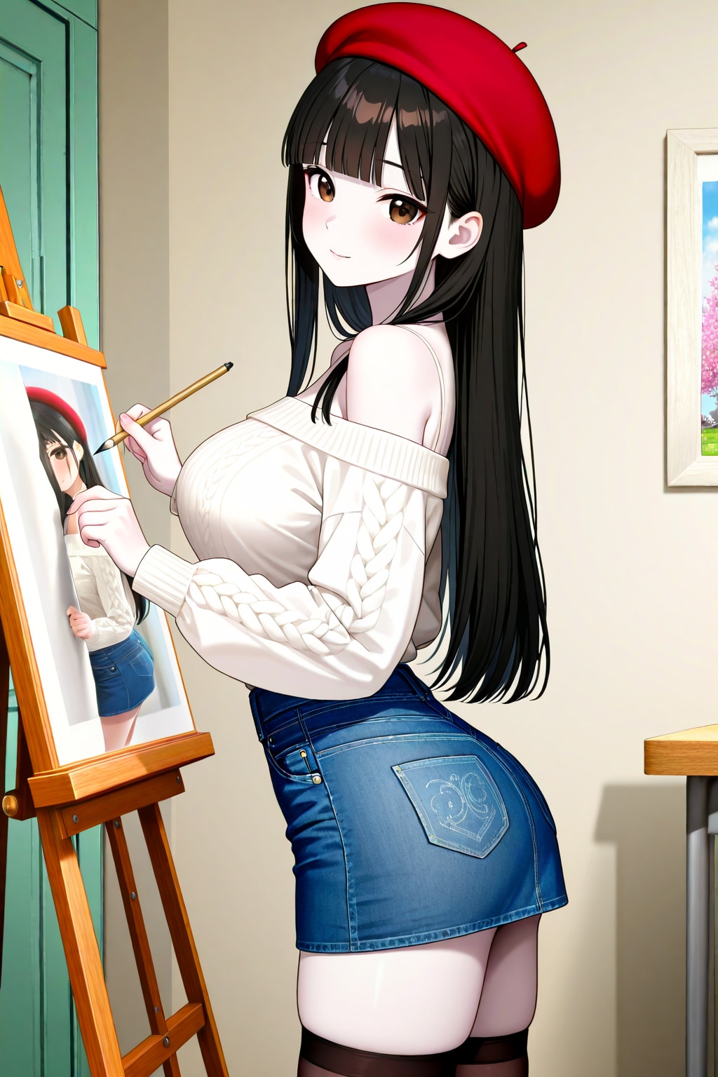 うちの子　絵を描く