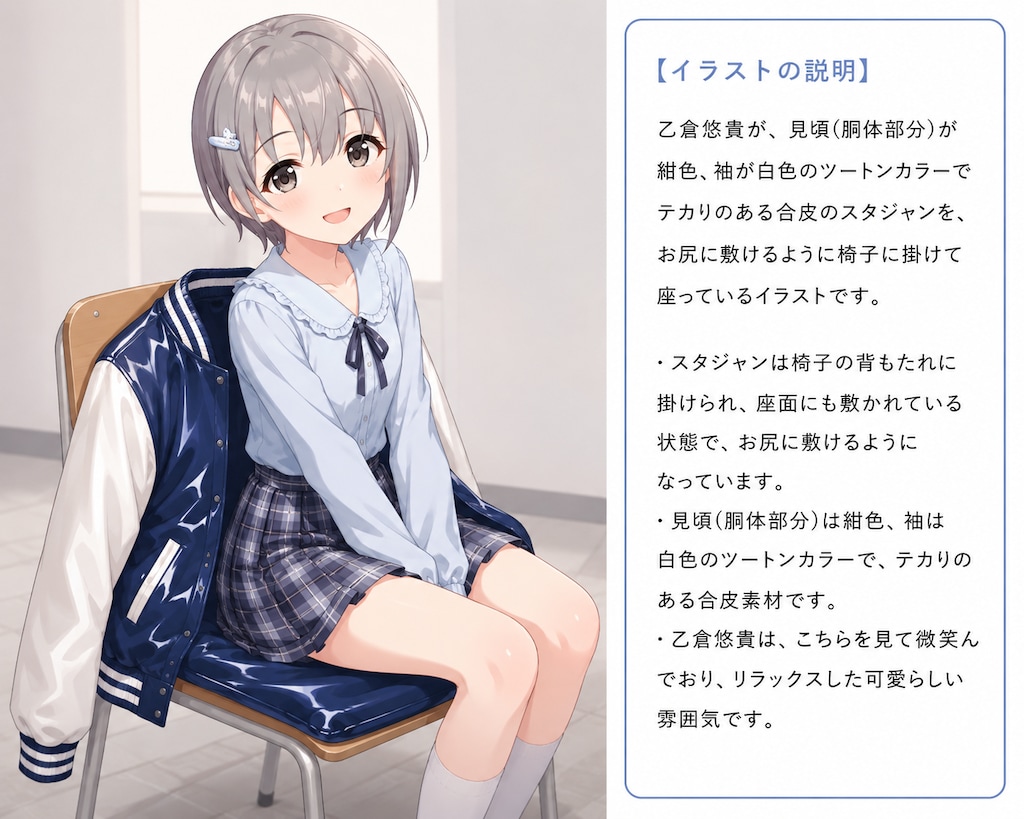 スタジャンをお尻に敷く乙倉悠貴