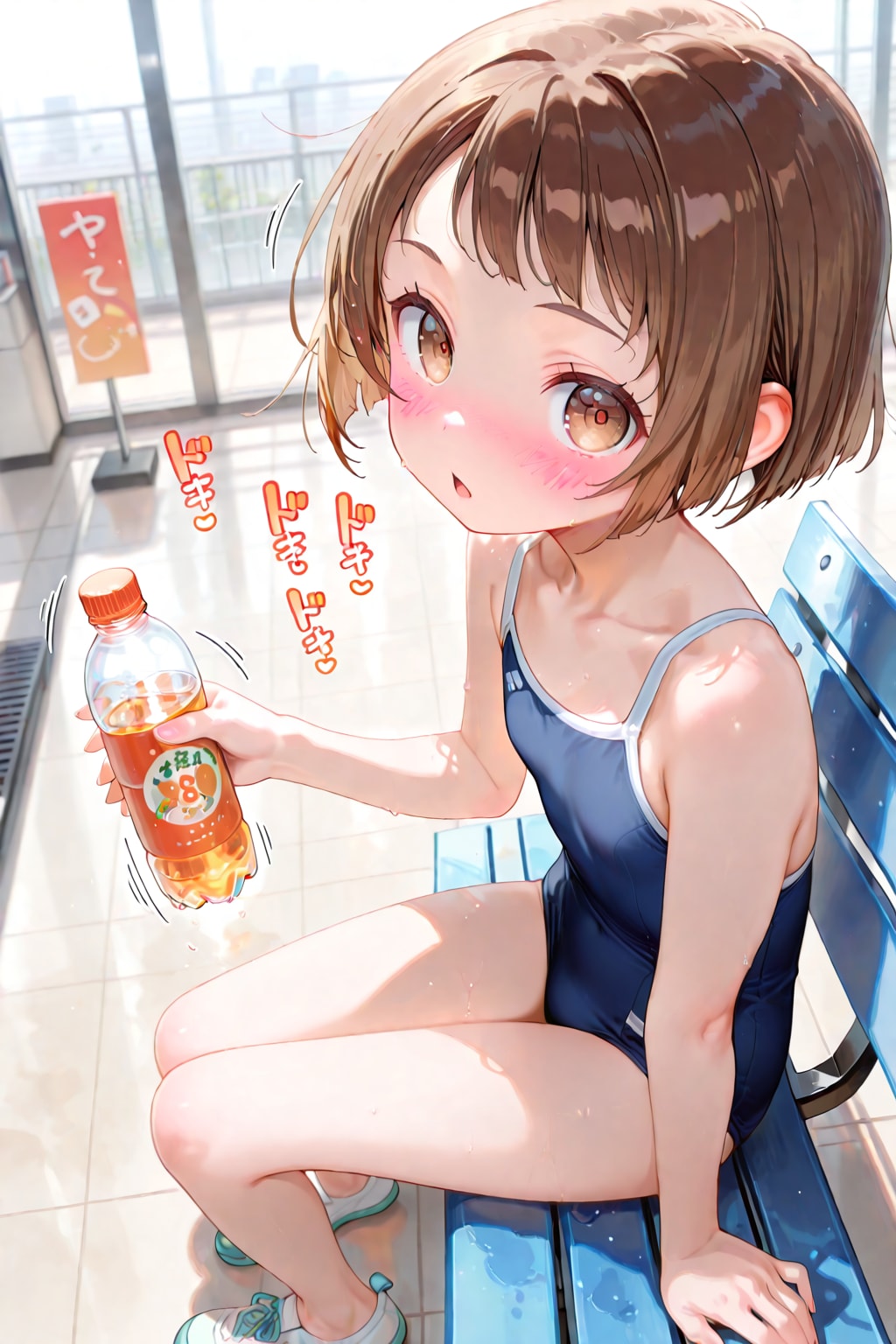 スク水モールに来ているおねぇさん達を見て・・・「大きいなぁ」と感心するコフィちゃん