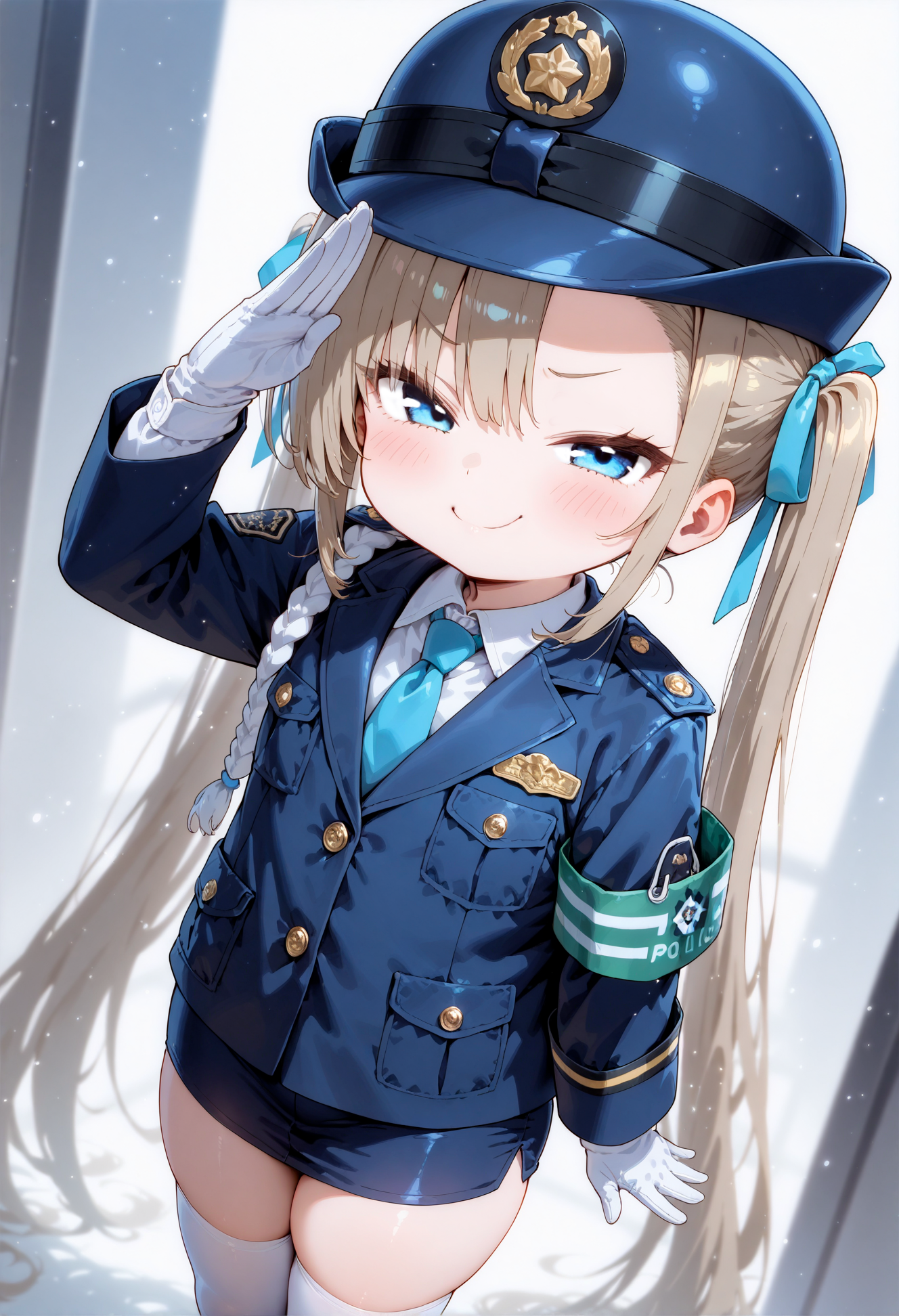 婦警さん、敬礼 ／ Officer, salute | の人気AIイラスト・グラビア