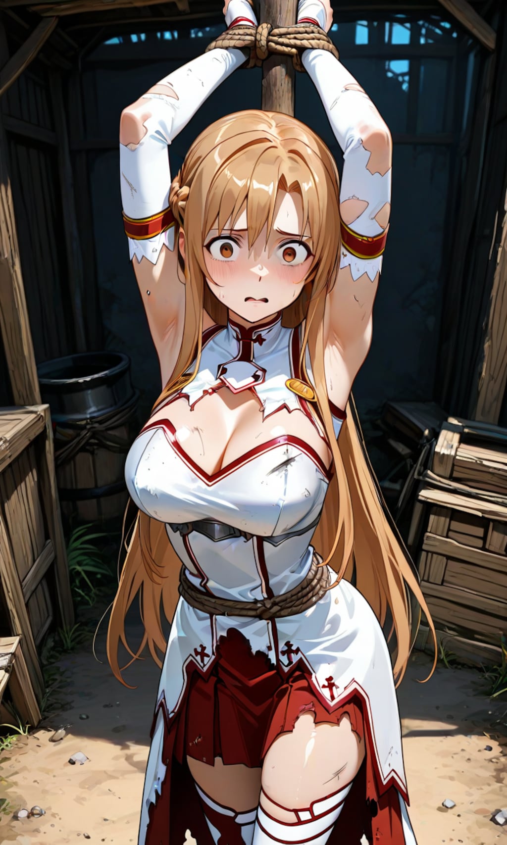 盗賊達に捕らわれたアスナ