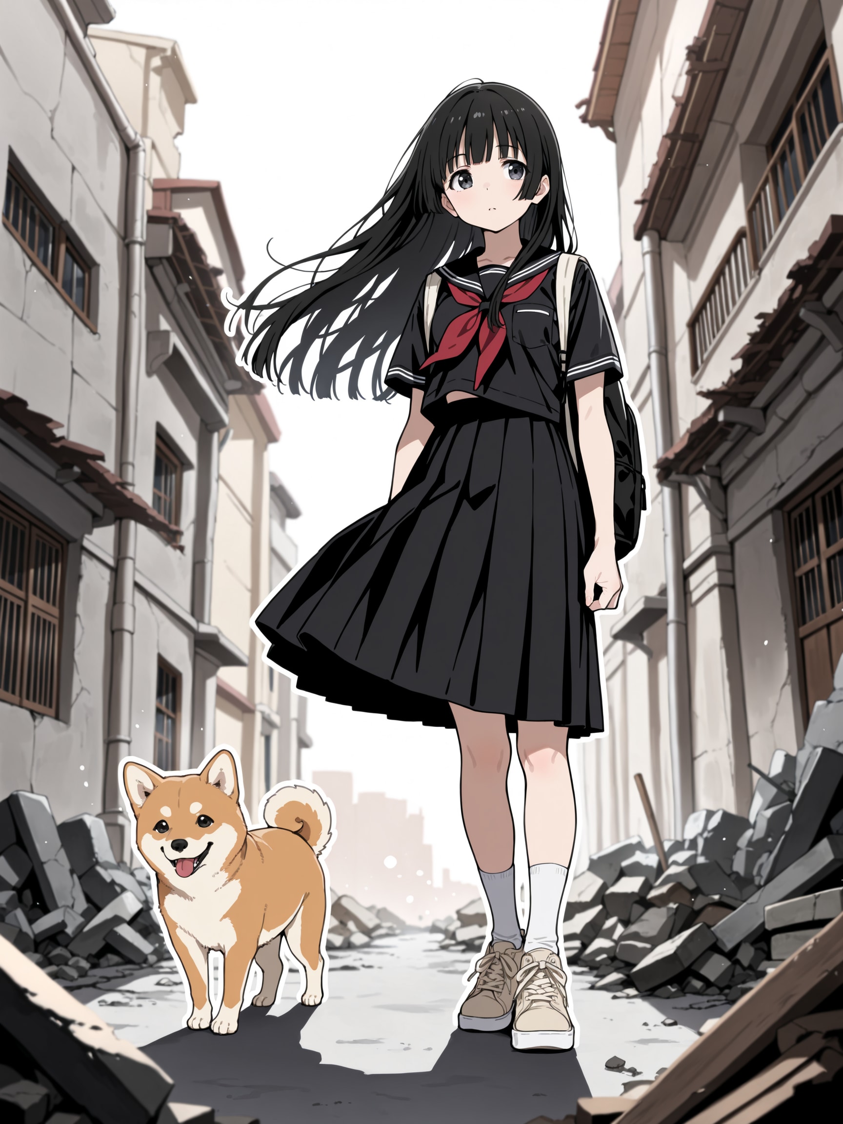 終末に女子高生が柴犬と旅をする話…