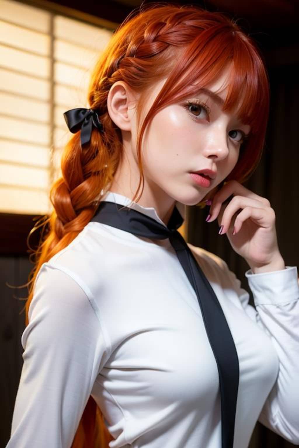 マキマさんっぽい美女コスプレイヤーちゃんイラスト