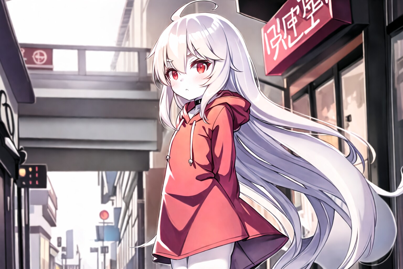 幽霊娘と街中さんぽ