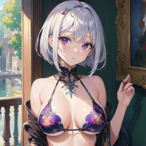 （４）銀髪ボブちゃん水着２