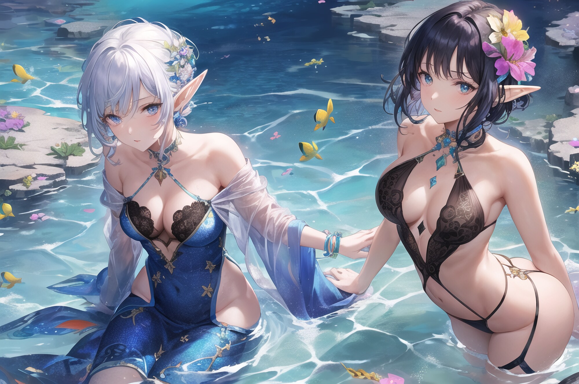 エルフの水浴びその2