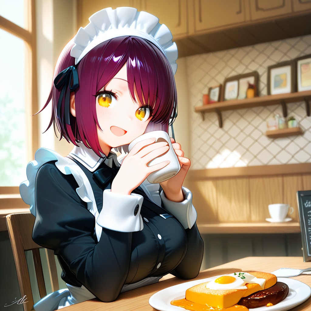 おはようございます（挨拶メイドの芽衣ちゃん） | の人気AIイラスト・グラビア