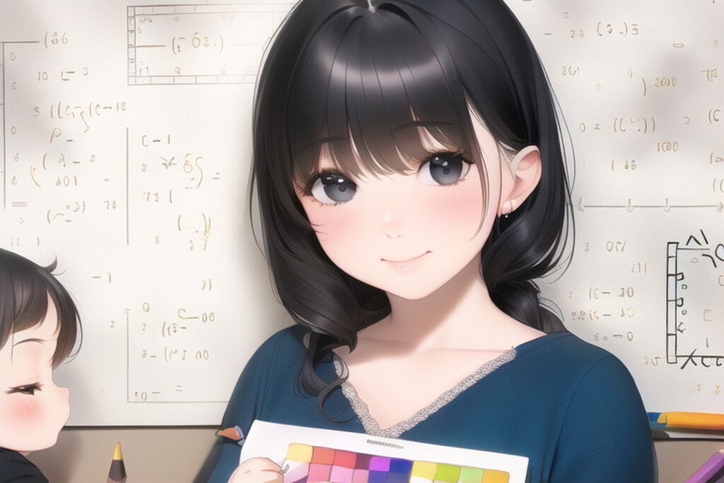 母娘でお勉強とお絵描き