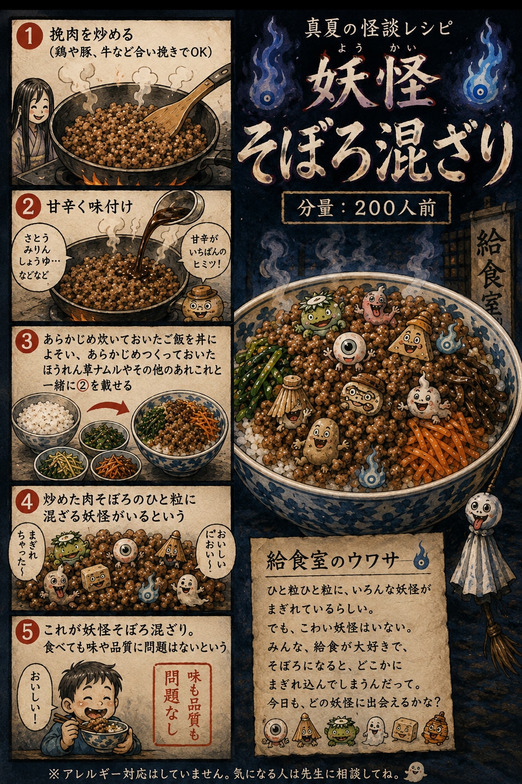 妖怪そぼろ混ざり