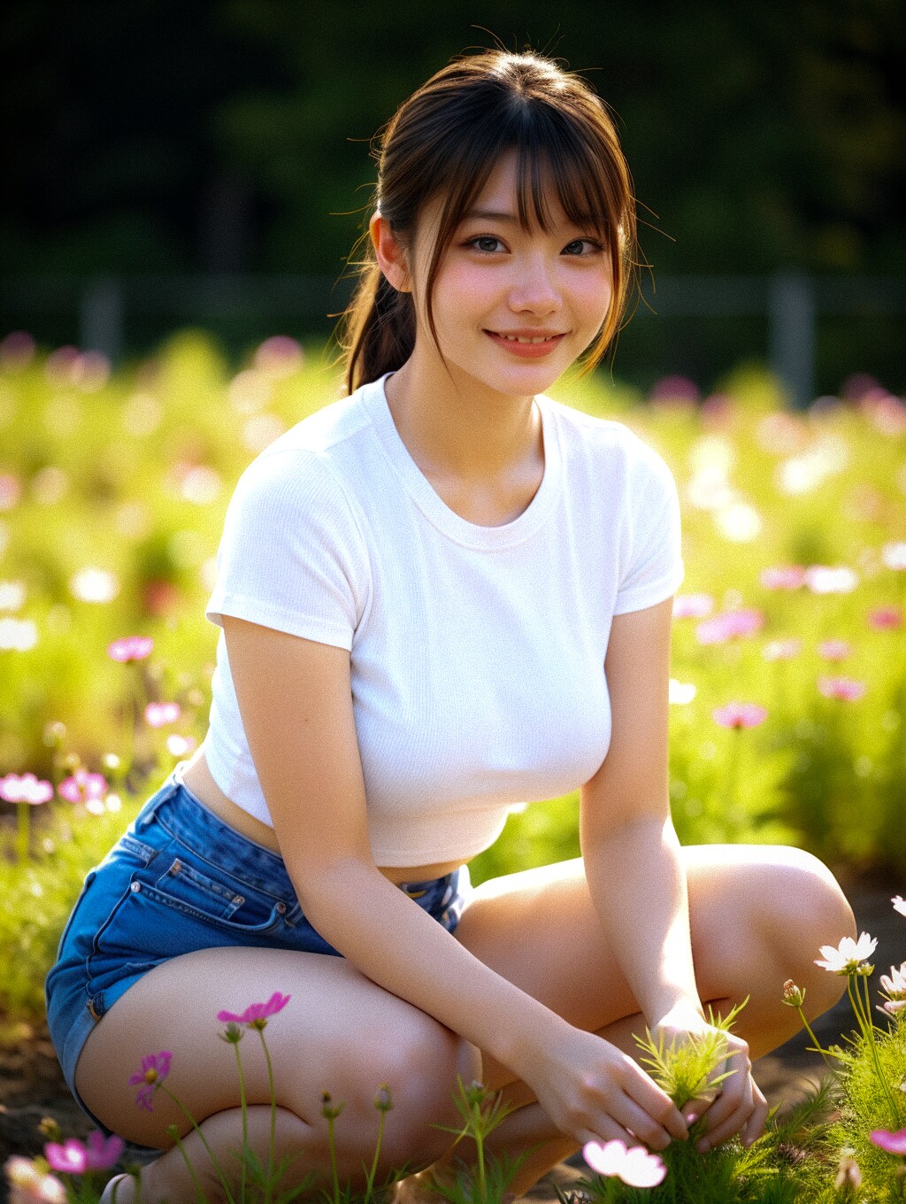朝から水撒き