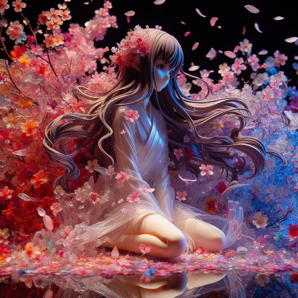 桜・少女・アクリルパーツ