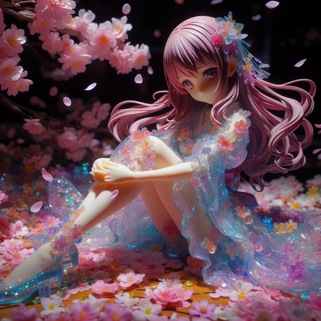 桜・少女・アクリルパーツ