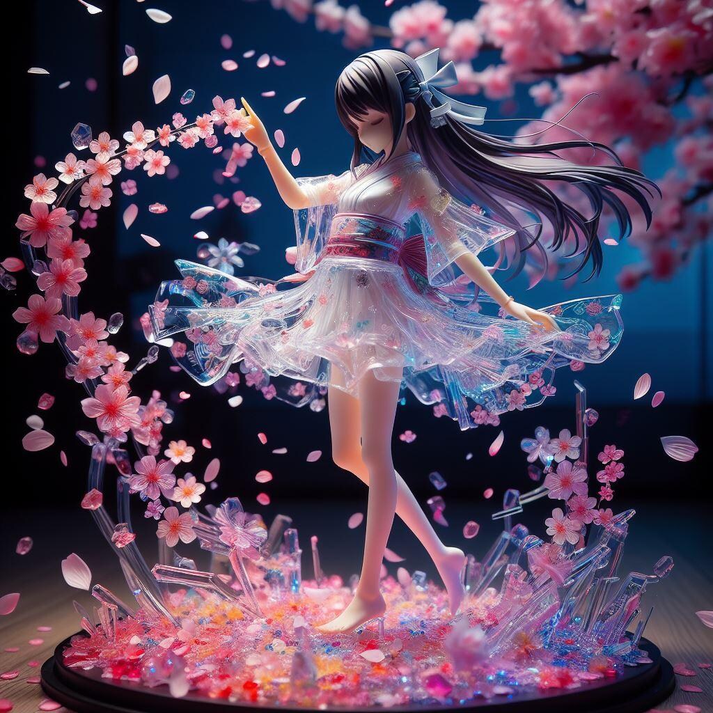 桜・少女・アクリルパーツ