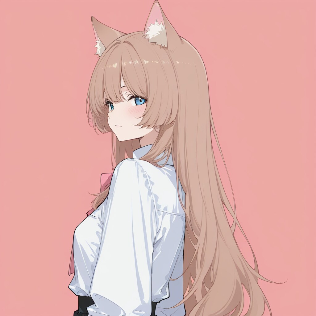 アプリコットさんで長髪ネコ娘
