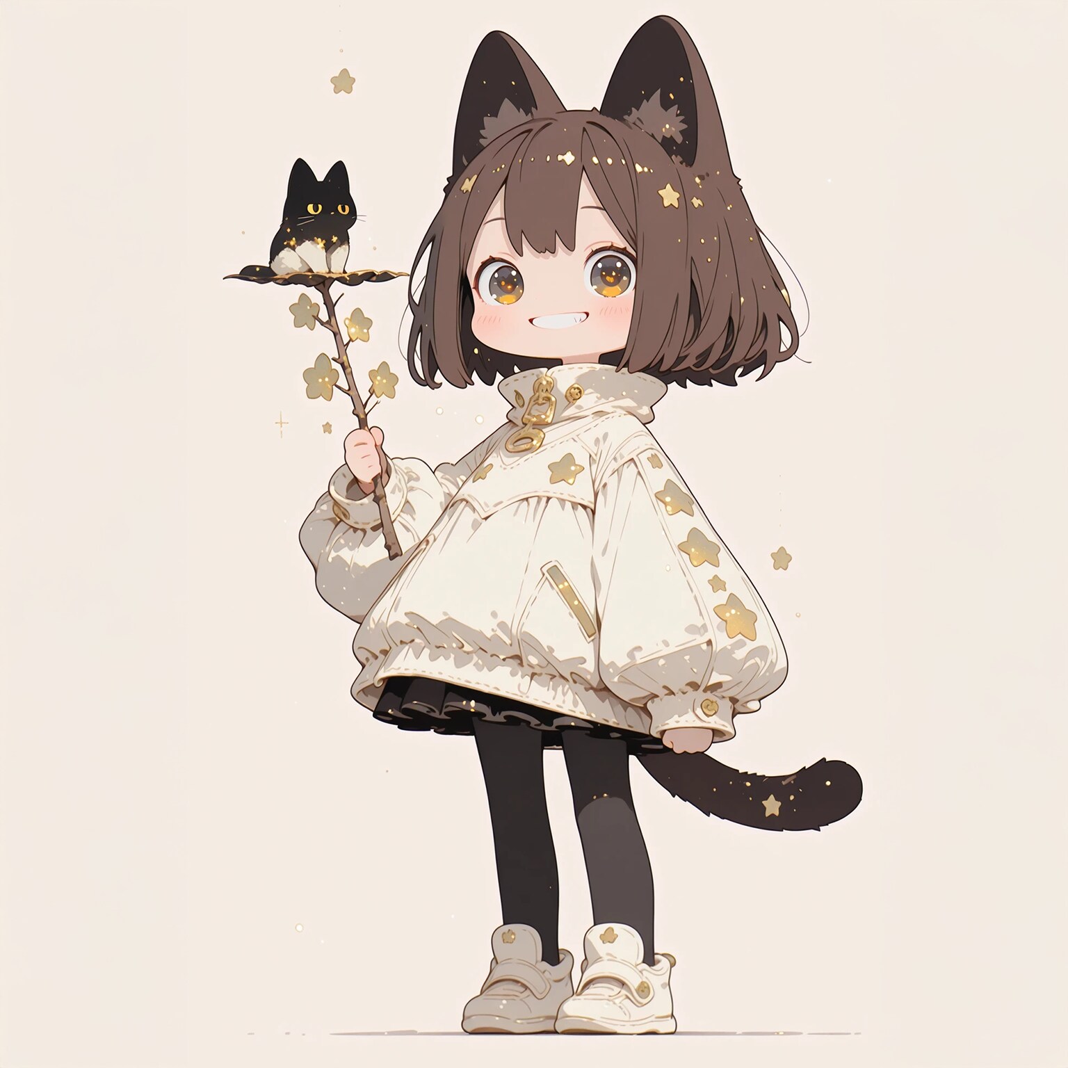 【ミャウミャウちゃんSD】枝でツンツン🙃