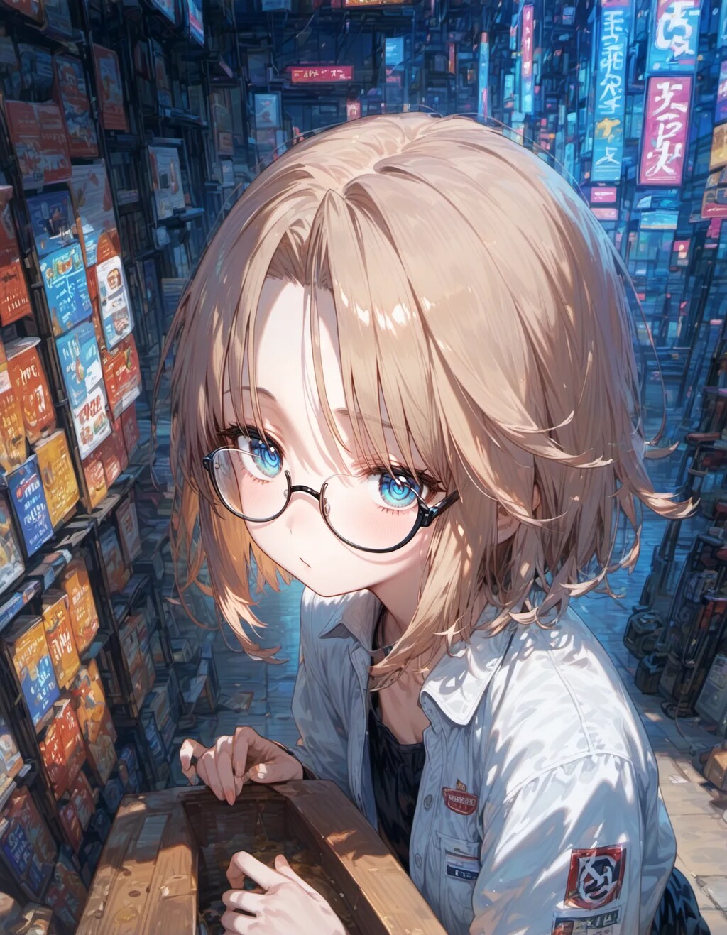 Searching the Shelves Under Blue Light