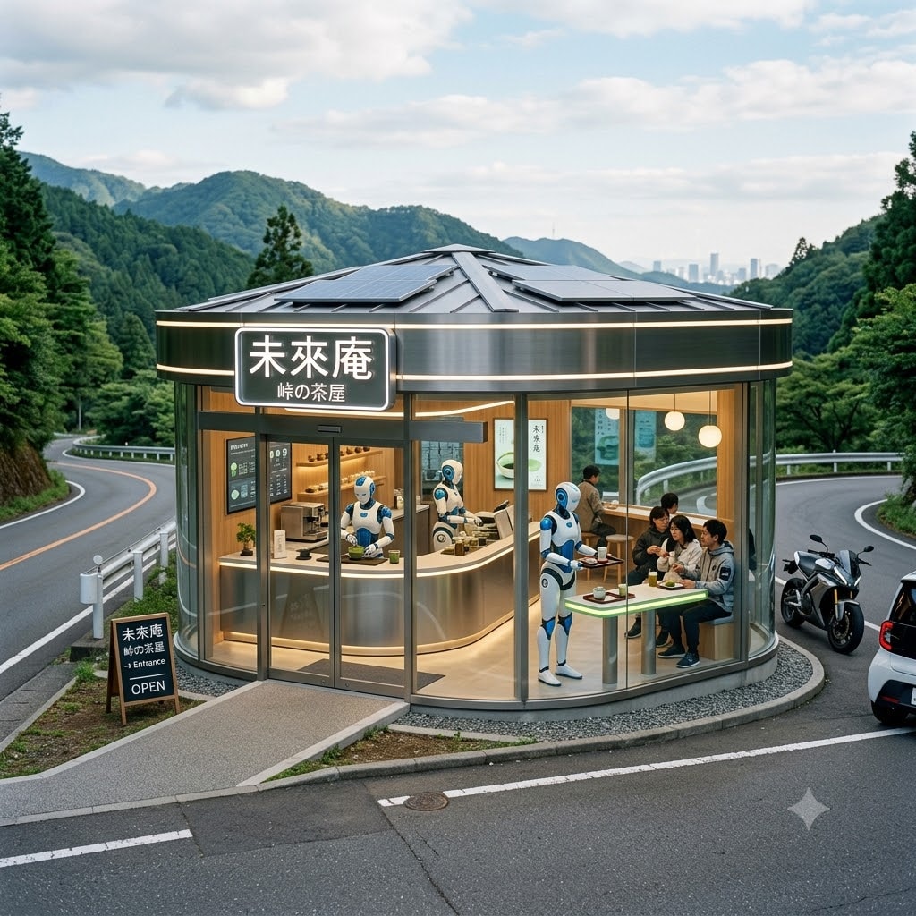 ハイテクな峠の茶屋