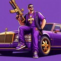 夏の紫ボディスーツ忍者コスプレ人妻＆ドット絵Saints Row 7枚目