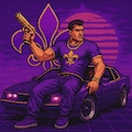 夏の紫ボディスーツ忍者コスプレ人妻＆ドット絵Saints Row 10枚目