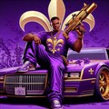 夏の紫ボディスーツ忍者コスプレ人妻＆ドット絵Saints Row 9枚目