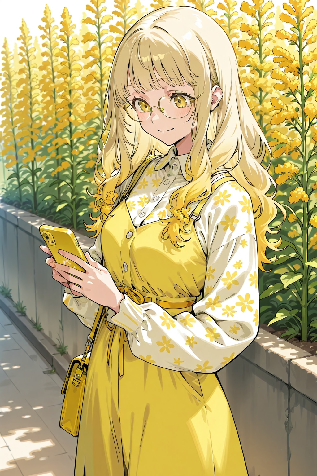黄色い花に合わせて春色コーデ🌼❤️