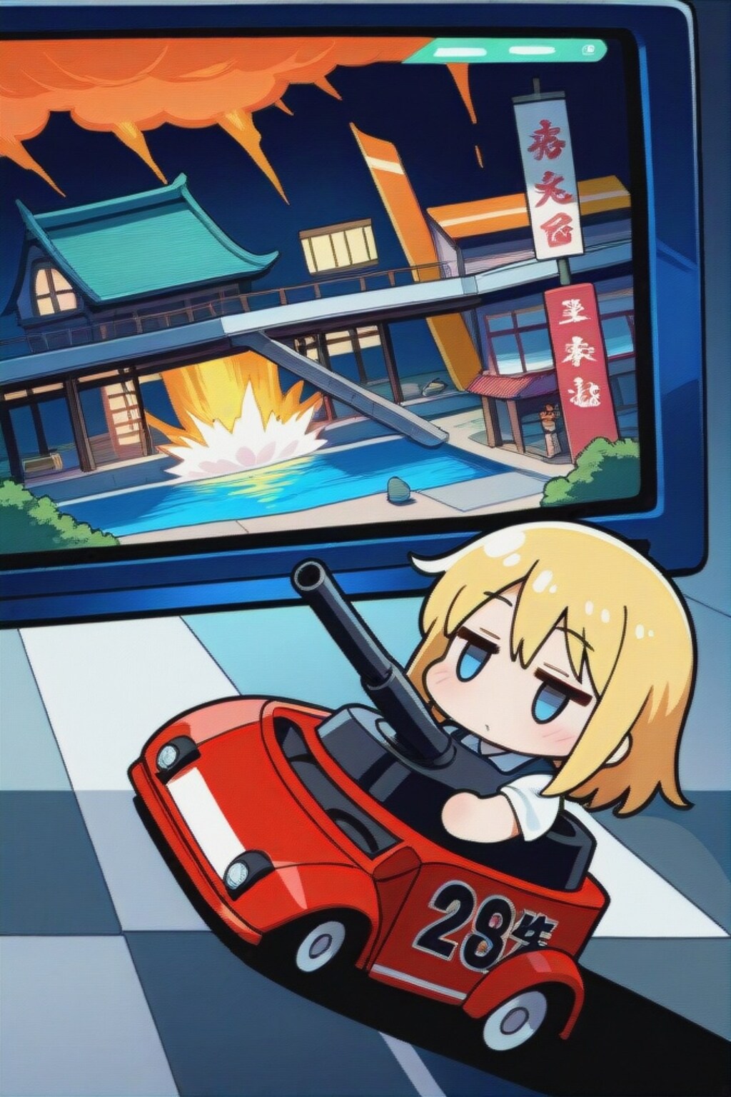 遊んでる金髪ちゃん