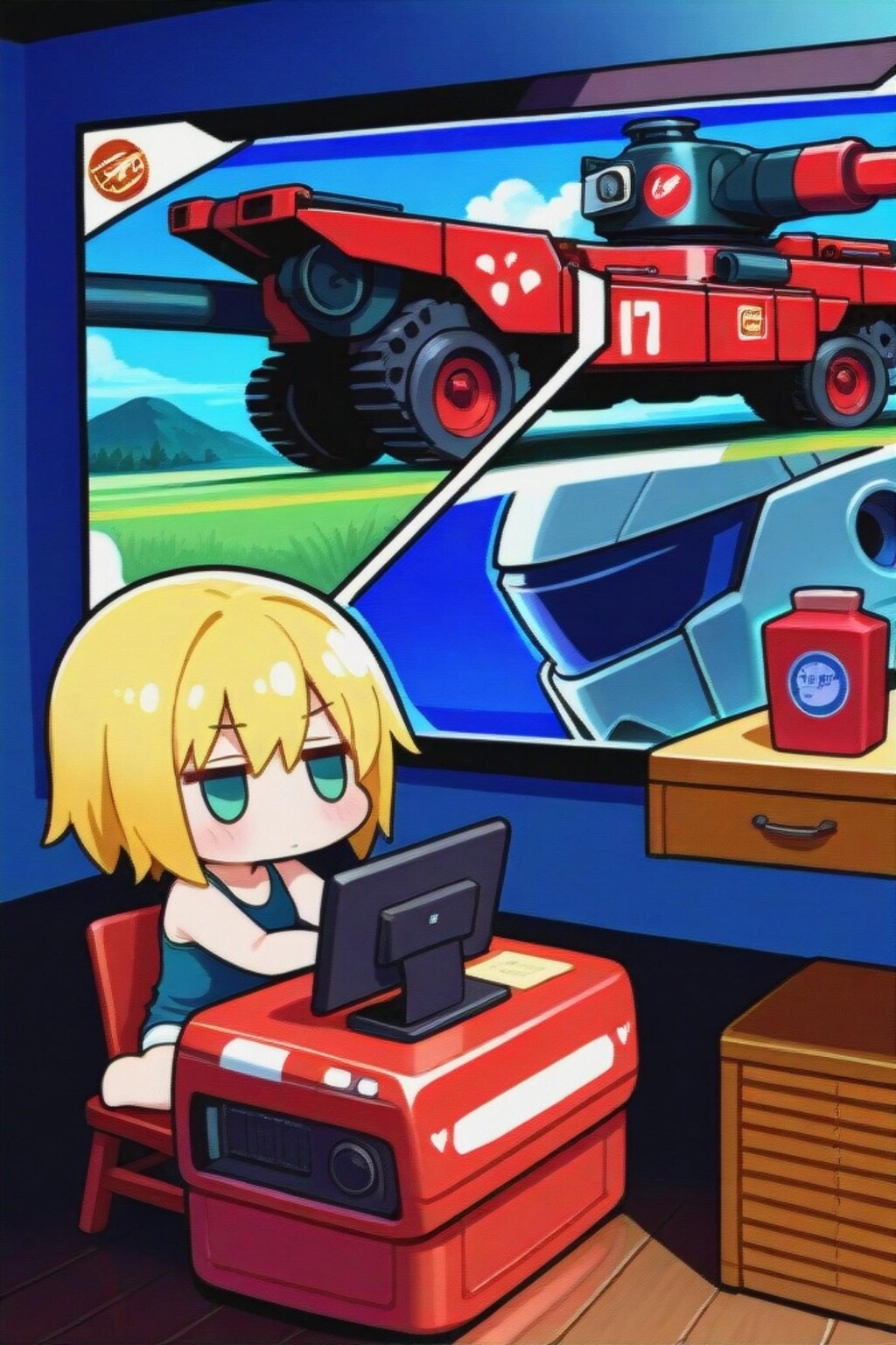 遊んでる金髪ちゃん