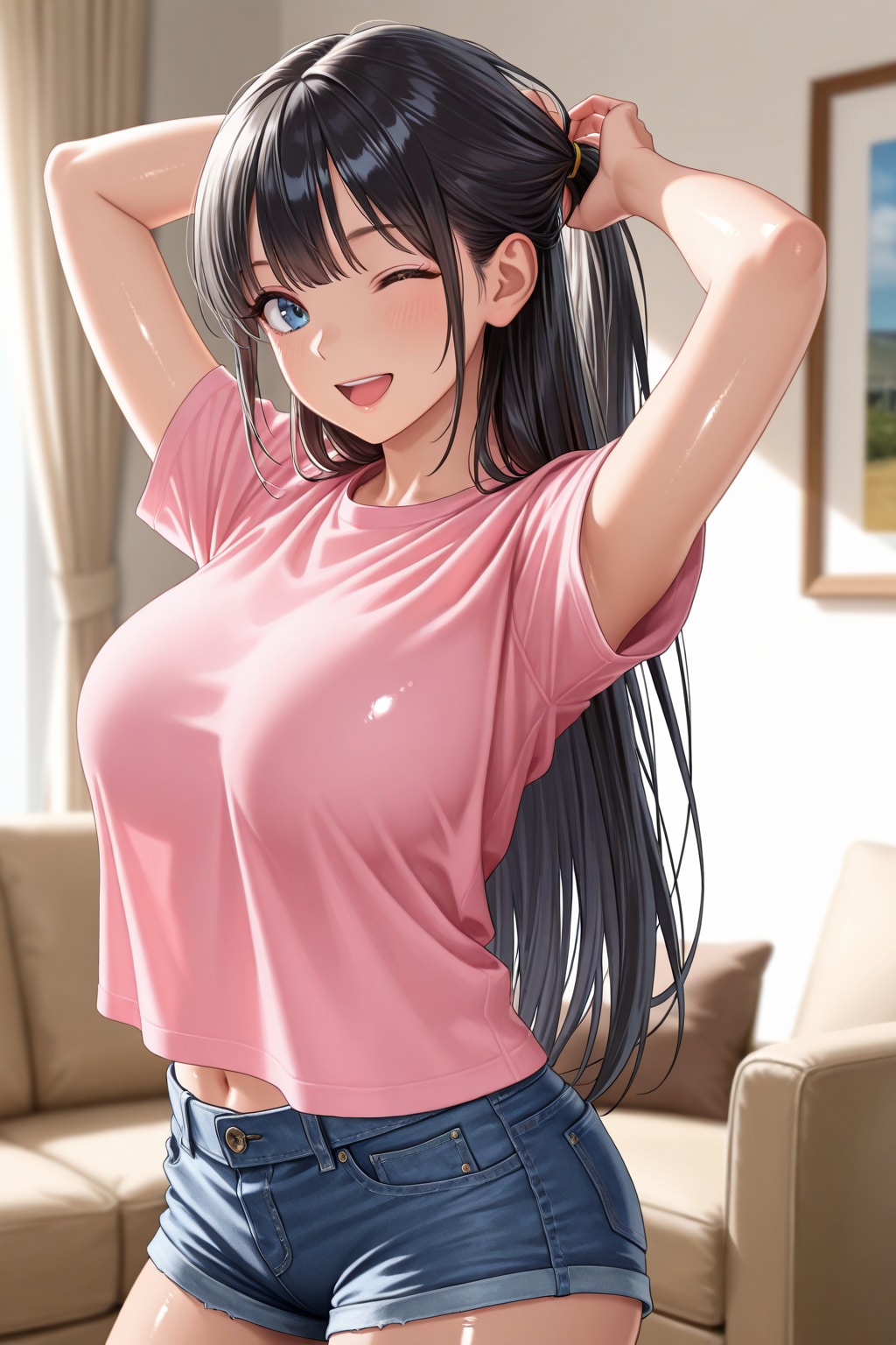 うちの子たちに髪を束ねてもらいました＾＾