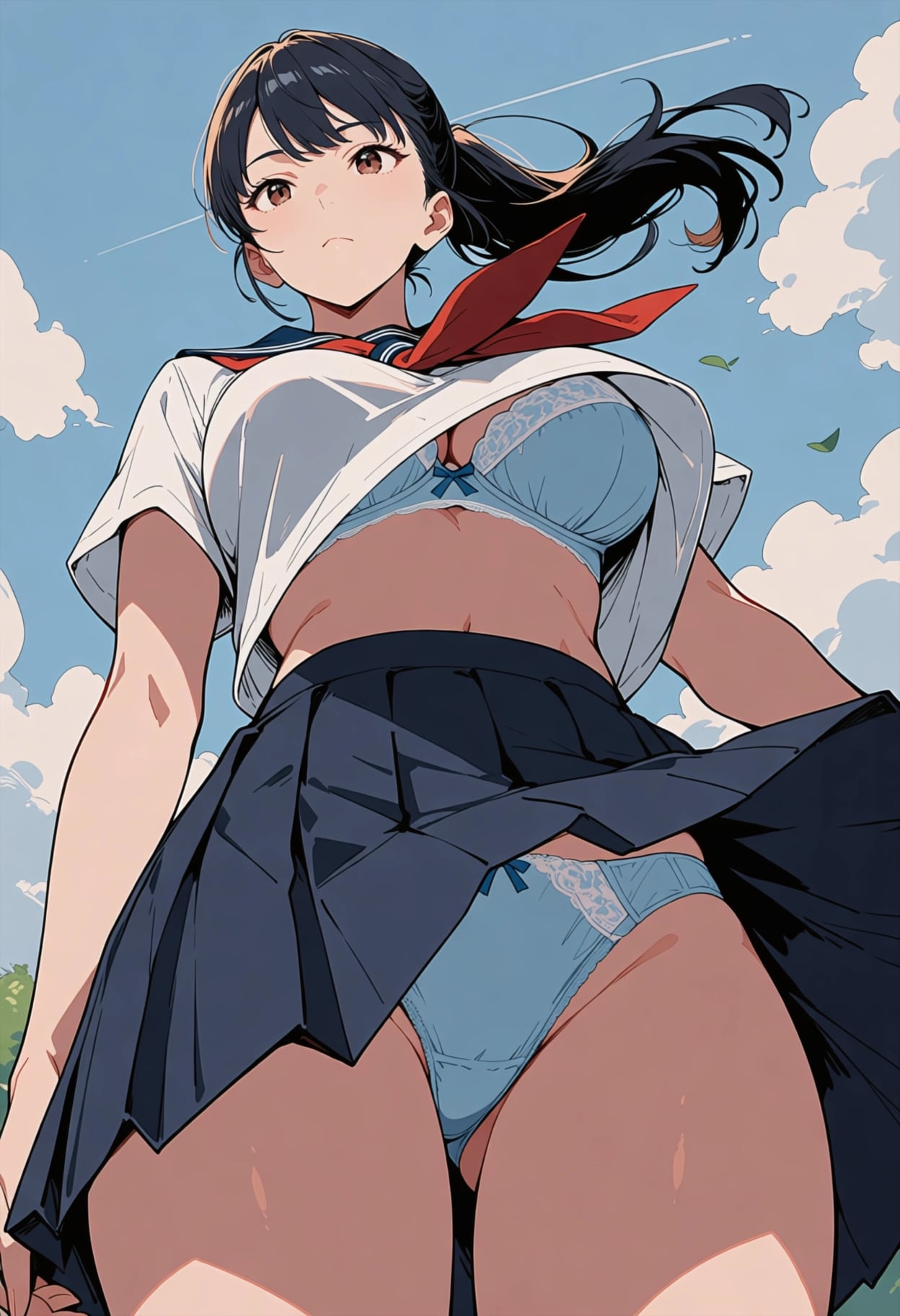見上げる