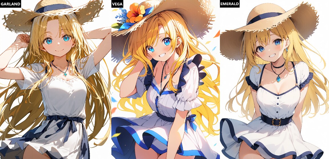 『GARLAND』『VEGA』『EMERALD』比較９枚 | の人気AIイラスト・グラビア