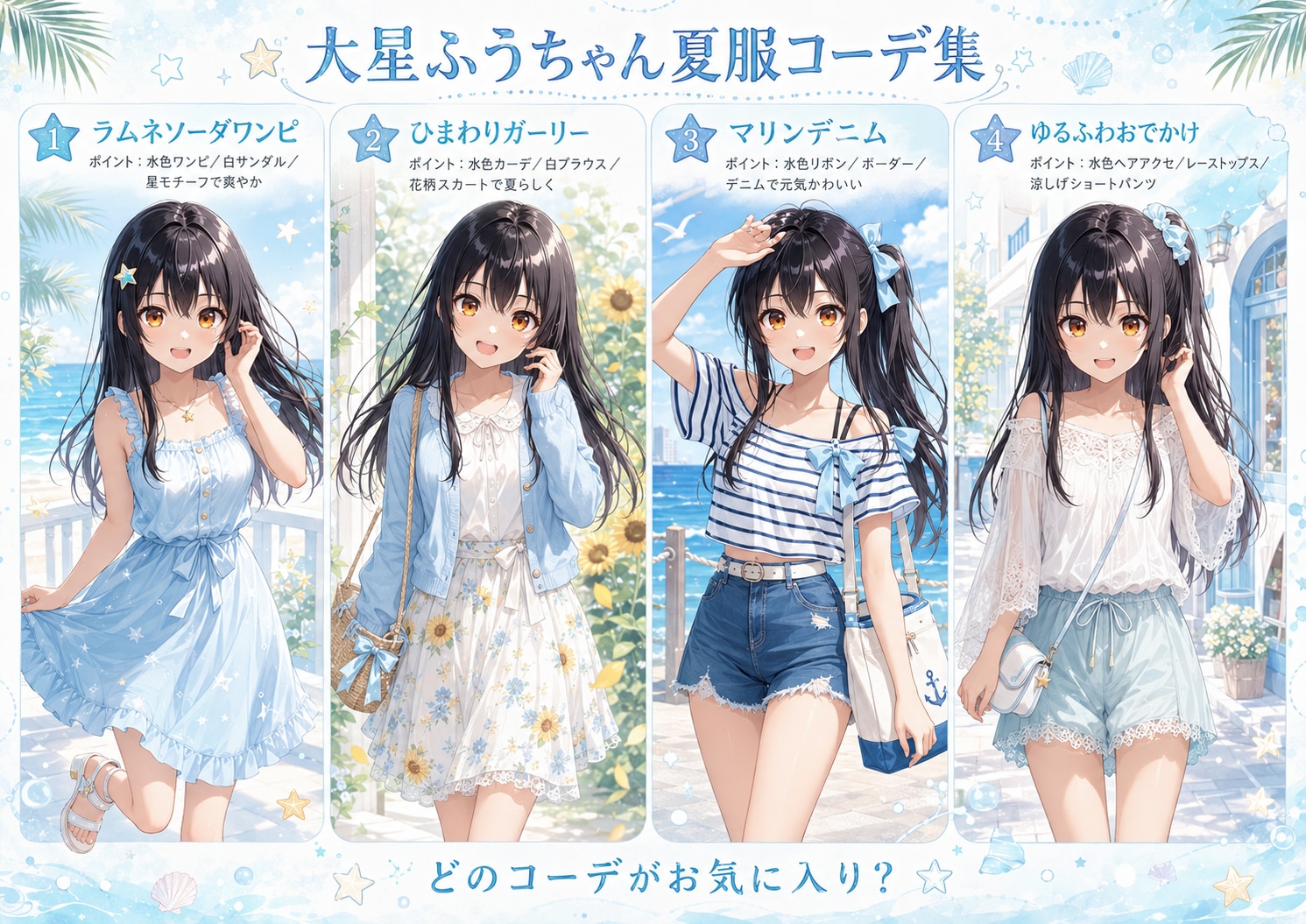 ふうちゃん夏服コーデ集✨