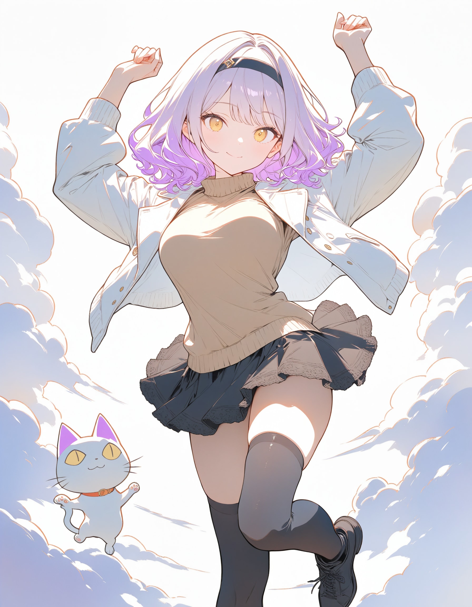 猫と上空でダンスバトルXL | の人気AIイラスト・グラビア