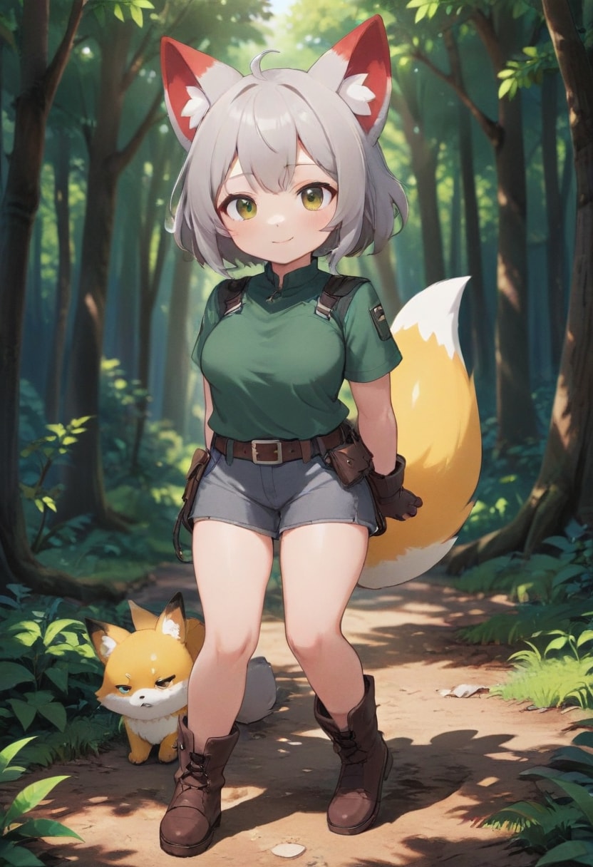 尻尾を出す。