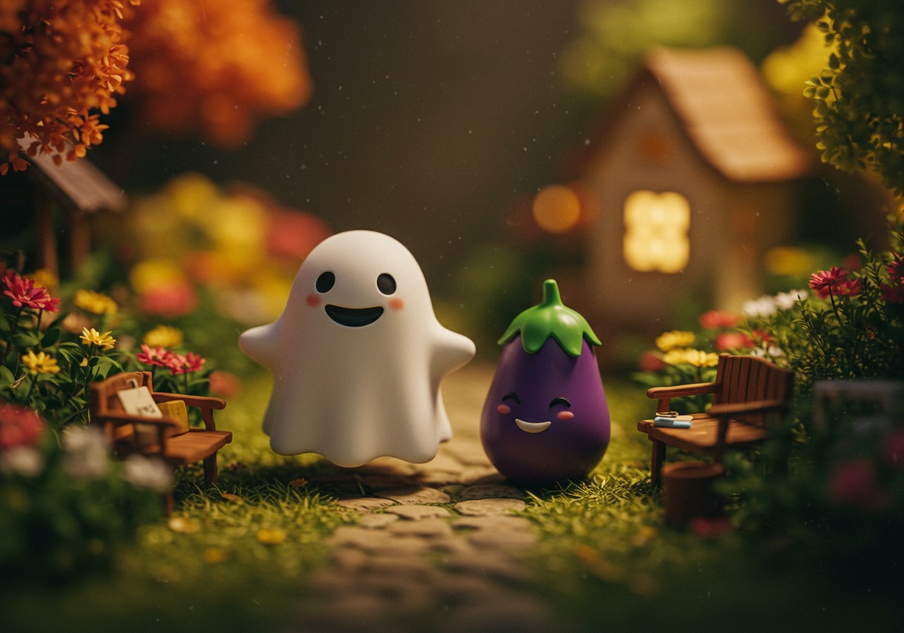 お化けさんと茄子さん | の人気AIイラスト・グラビア