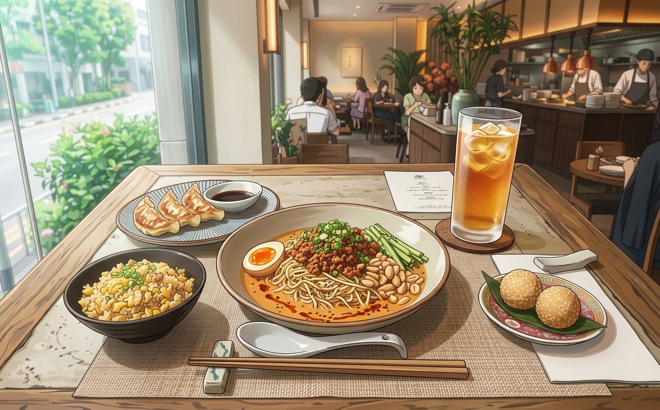 冷やし担々麺セット | の人気AIイラスト・グラビア