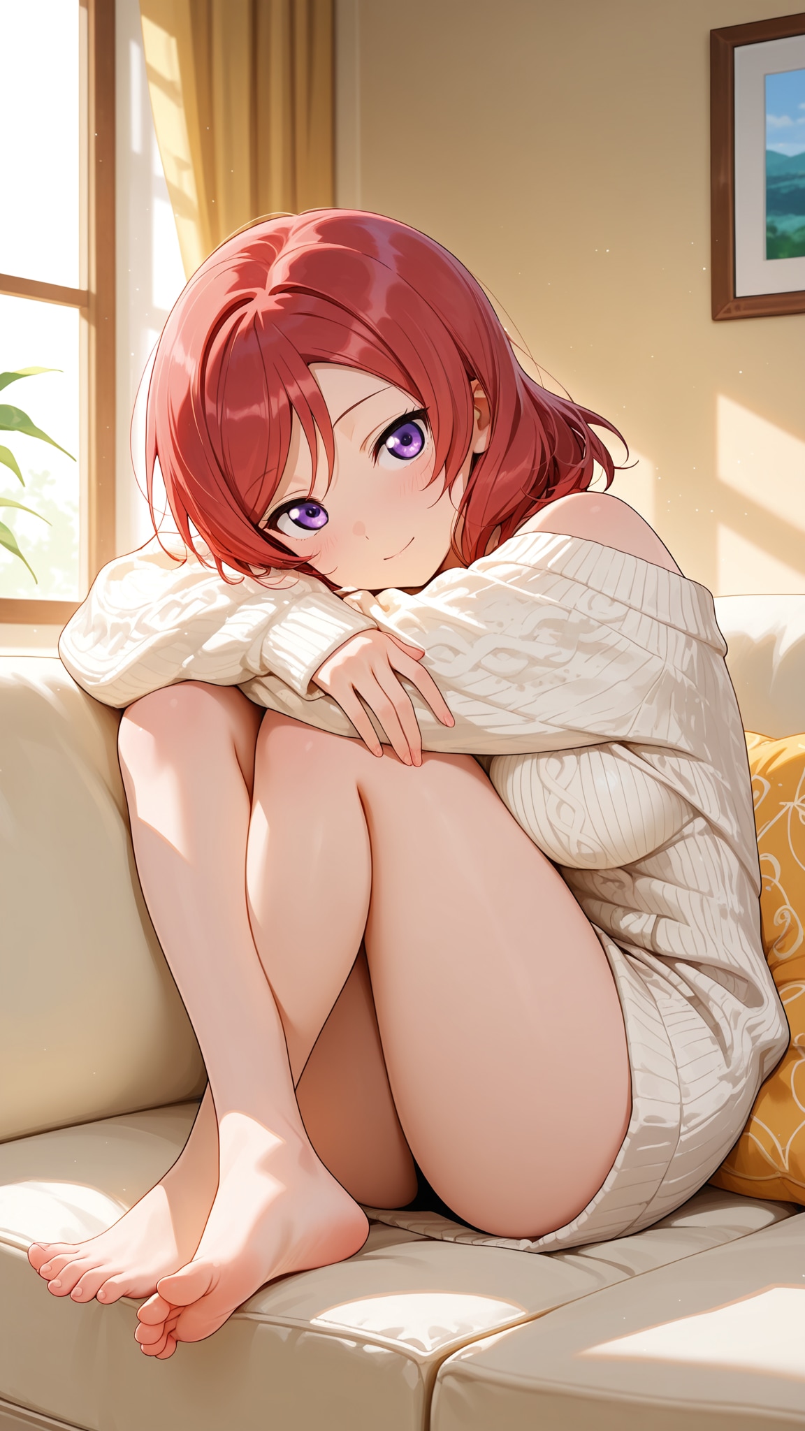 ソファでくつろぐ