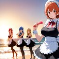 maid girls at morning concert beach, and then・・・ 3枚目