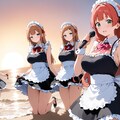 maid girls at morning concert beach, and then・・・ 4枚目