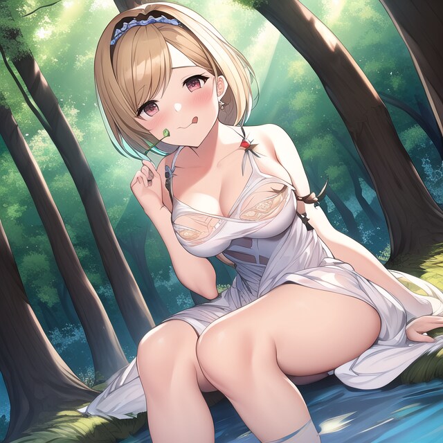 風リリィのどえっち上限解放に対抗して白いサマードレスを着てる扇情的なジータちゃん
