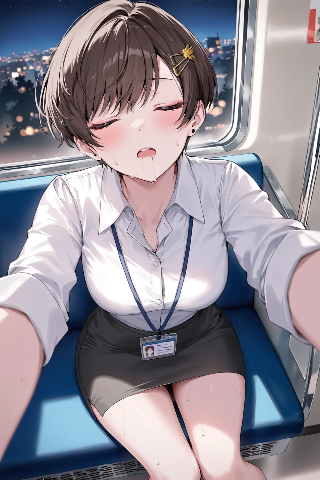 目の前のお姉さんが寝ぼけて