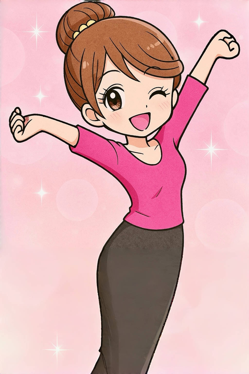 ジャンプする女性