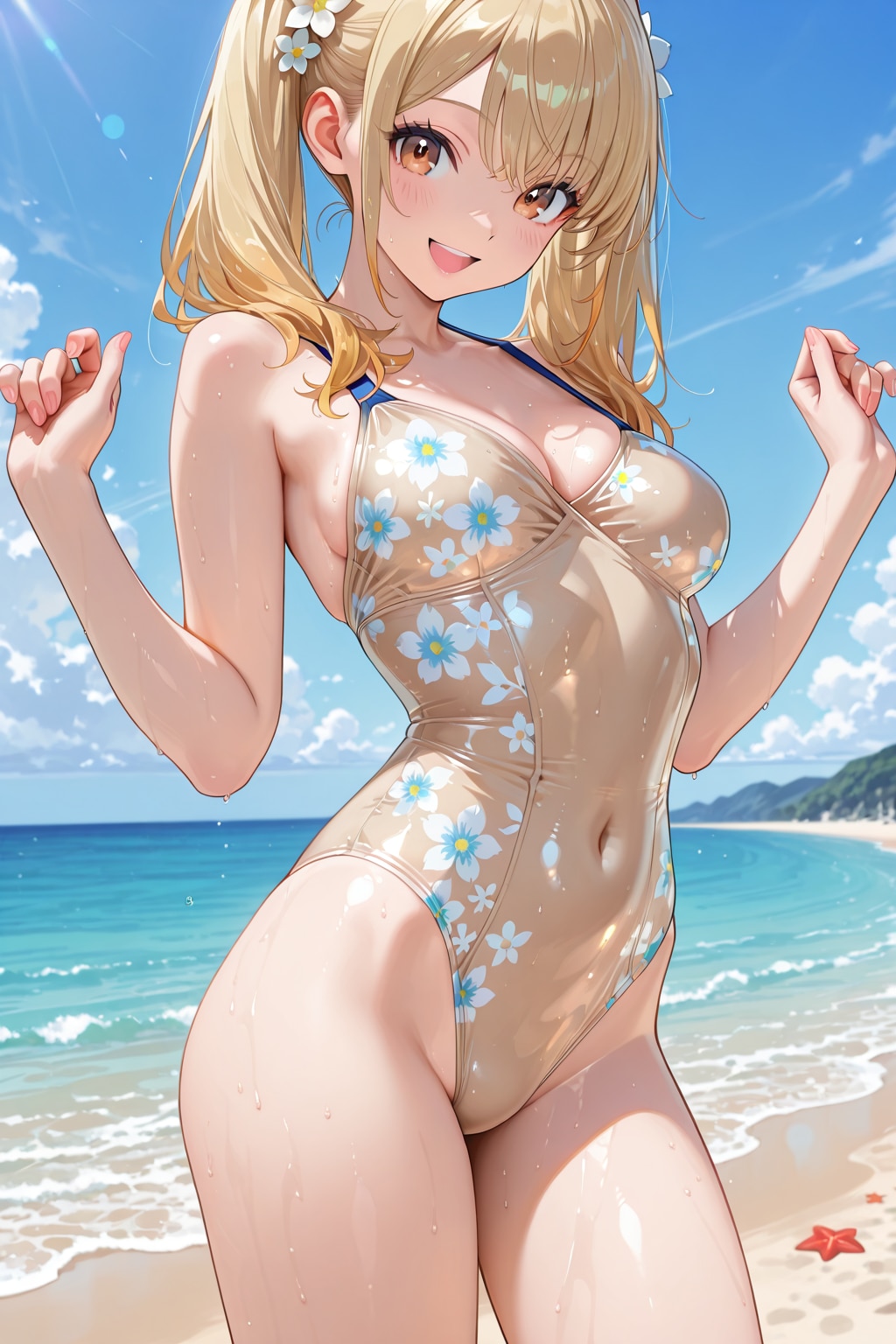 ベージュの水着