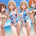ベージュの水着 3枚目