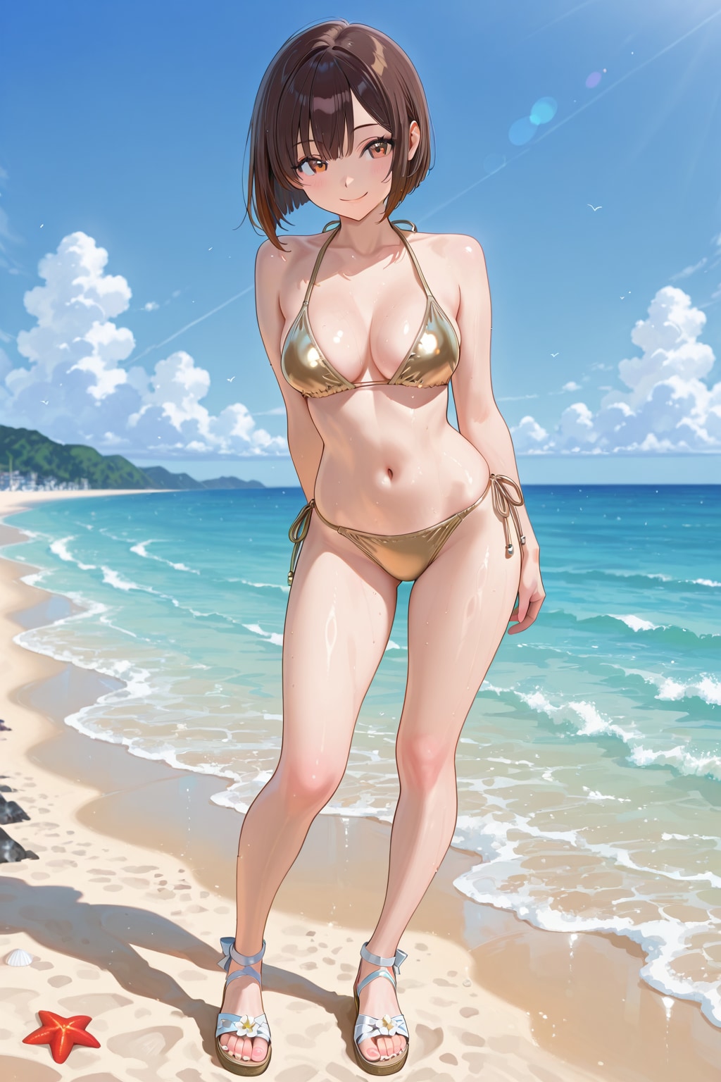 ベージュの水着