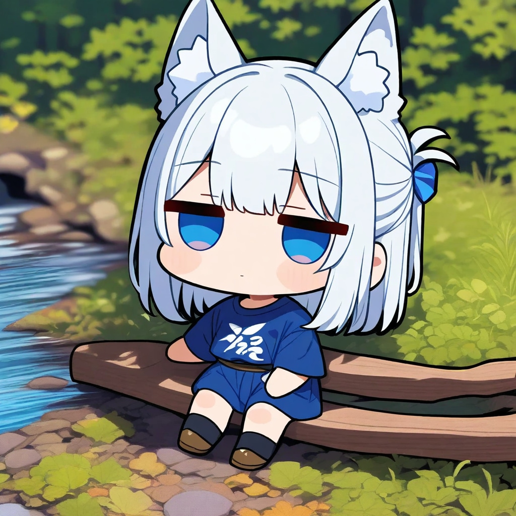 にゅん(夏の川)