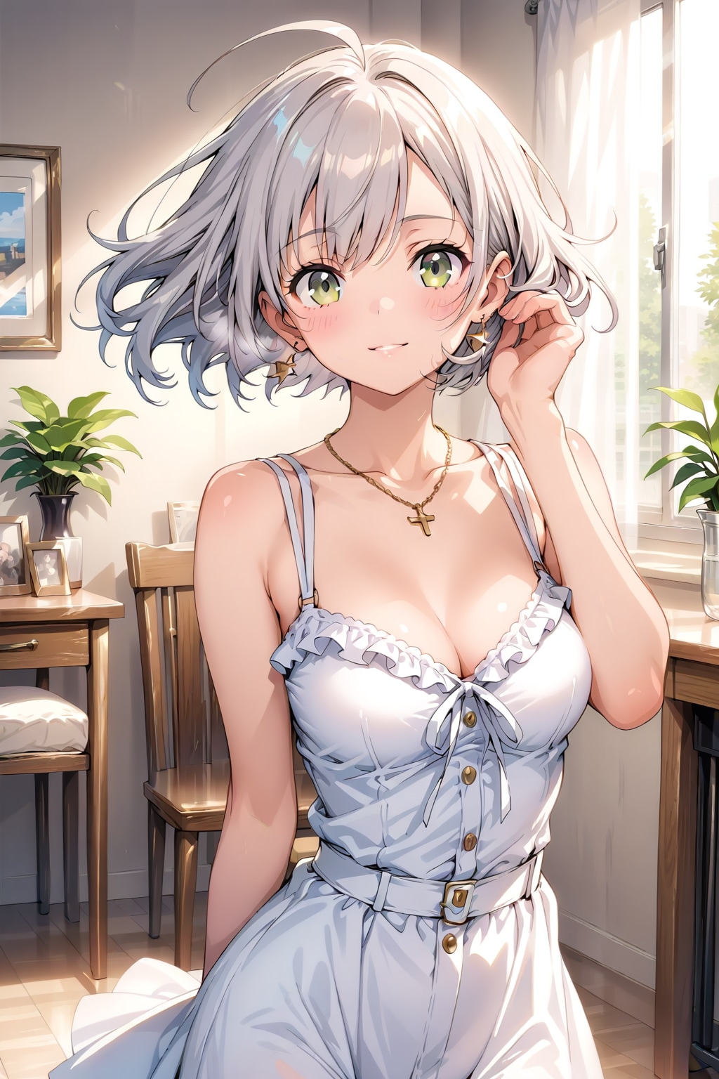 室内で白いワンピース編 | の人気AIイラスト・グラビア